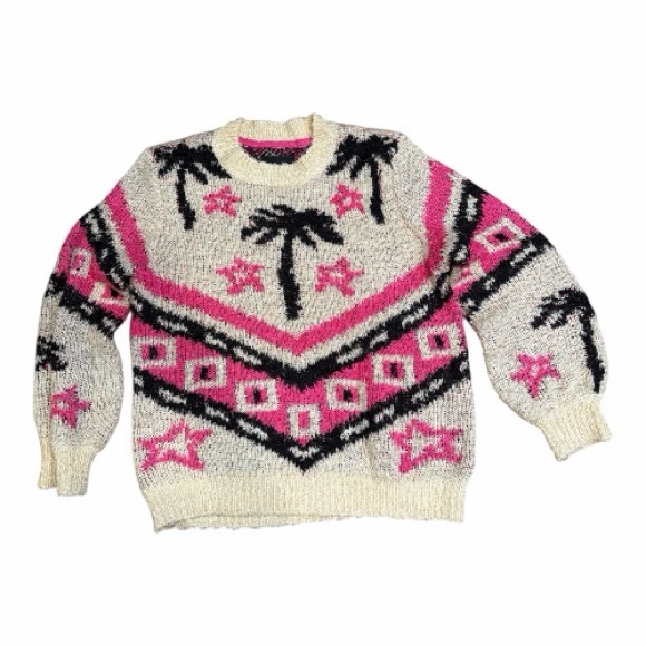 Le Superbe Bonfire Beach Palm Tree Sweater M - Picture 3 of 5